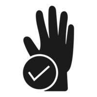 hand skydd platt ikon med handskar begrepp för appar eller webbplatser vektor