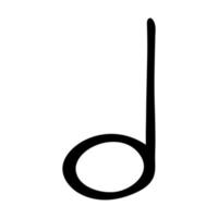 musik notera klotter. hand dragen musikalisk symbol. enda element för skriva ut, webb, design, dekor, logotyp vektor