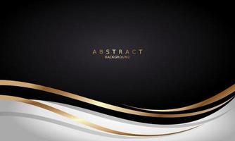 weißer und schwarzer Luxus-Premium-Hintergrund und goldene Linien. vektor