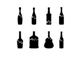 Silhouette zerbrochene Flasche Free Vector