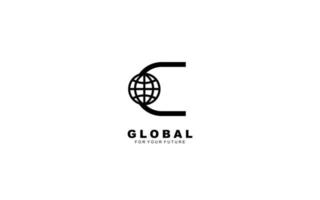 c Logo-Globus für Identität. Netzwerkvorlagen-Vektorillustration für Ihre Marke. vektor