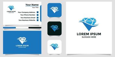 diamant design logotyp och branding kort vektor