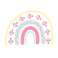 pastell boho regnbåge. scandinavian skriva ut för bebis dusch, barnkammare, lekrum, födelsedag, barns fest och Övrig. vektor