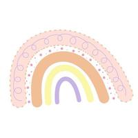 Pastell-Boho-Regenbogen. Skandinavischer Druck für Babyparty, Kinderzimmer, Spielzimmer, Geburtstag, Kinderparty und andere. vektor