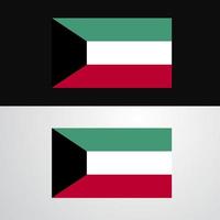 kuwait flagga baner design vektor