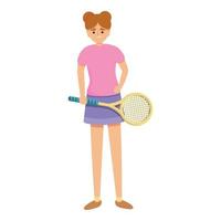 Damen-Tennis-Ikone, Cartoon-Stil vektor