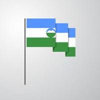 kabardino balkaria wehende flagge kreativer hintergrund vektor