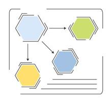 Infografik-Schemata, Vorlagen und Elemente für Geschäftsprozesse, Präsentationen, Workflow-Layout. Vektor-Illustration. vektor