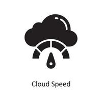 Wolke Geschwindigkeit Vektor solide Icon Design Illustration. cloud computing-symbol auf weißem hintergrund eps 10-datei