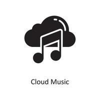 Cloud-Musik-Vektor solide Icon-Design-Illustration. cloud computing-symbol auf weißem hintergrund eps 10-datei vektor