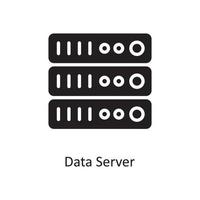 data server vektor fast ikon design illustration. moln datoranvändning symbol på vit bakgrund eps 10 fil