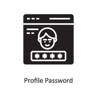 profil Lösenord vektor fast ikon design illustration. moln datoranvändning symbol på vit bakgrund eps 10 fil