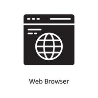 Webbrowser-Vektor solide Icon-Design-Illustration. cloud computing-symbol auf weißem hintergrund eps 10-datei vektor