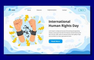 Zielseitenvorlage für den Internationalen Tag der Menschenrechte vektor