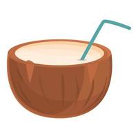 kokos mjölk ikon, tecknad serie stil vektor