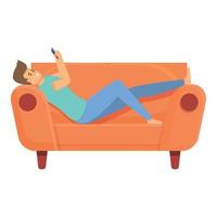 Wochenend-Sofa-Relax-Ikone, Cartoon-Stil vektor