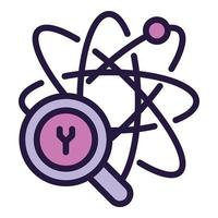 y DNA-Atom-Icon-Umrissvektor. Gen Labor vektor
