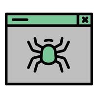 webb insekt ikon översikt vektor. dator säkerhet vektor