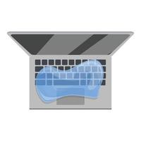 Wasser-Laptop-Reparatur-Symbol, Cartoon-Stil vektor