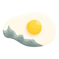 förorenade friterad ägg ikon tecknad serie vektor. mat bakterie vektor