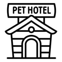 utomhus- sällskapsdjur hotell ikon, översikt stil vektor