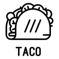 Taco-Symbol, Umrissstil vektor