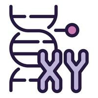 xy dna-Gen-Icon-Umrissvektor. genetisches Labor vektor