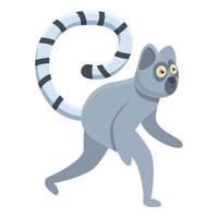 Walking Lemur-Symbol, Cartoon-Stil vektor