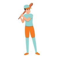 baseboll spelare enhetlig ikon, tecknad serie stil vektor
