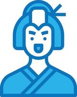 Geisha Mädchen Frau Avatar Japan - blaues Symbol vektor