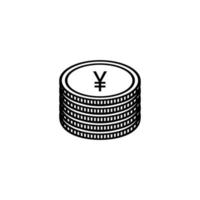 japanische geldwährung, yen-symbolsymbol, jpy-zeichen. Vektor-Illustration vektor