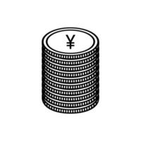 japanische geldwährung, yen-symbolsymbol, jpy-zeichen. Vektor-Illustration vektor