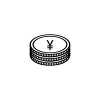 japanische geldwährung, yen-symbolsymbol, jpy-zeichen. Vektor-Illustration vektor