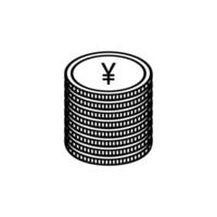 japanische geldwährung, yen-symbolsymbol, jpy-zeichen. Vektor-Illustration vektor