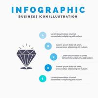 diamant glans dyr sten fast ikon infographics 5 steg presentation bakgrund vektor