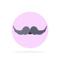 Schnurrbart Hipster Movember Männer flache Farbe Symbolvektor vektor