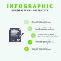 Vereinbarung Bericht Formular Layout Papier solide Symbol Infografiken 5 Schritte Präsentationshintergrund vektor