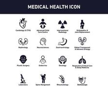 medicinsk hälsa vård ikon vektor uppsättning