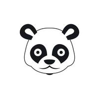 Kopf der Panda-Ikone, einfacher Stil vektor