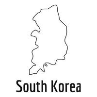 söder korea Karta tunn linje vektor enkel
