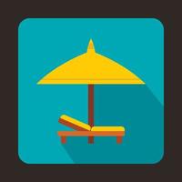 Bank und Regenschirm-Symbol, flacher Stil vektor