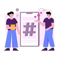 editierbare Designillustration des mobilen Hashtags vektor