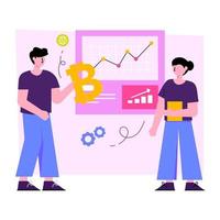 Premium-Download-Illustration der Bitcoin-Präsentation vektor