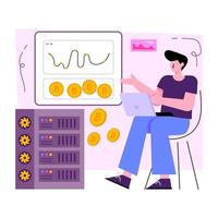 Premium-Download-Illustration von Bitcoin Analytics vektor