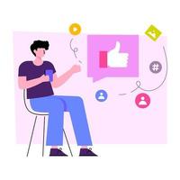 Premium-Download-Illustration des Social-Media-Benutzers vektor