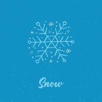 en ritad för hand snöflinga. vektor illustration i klotter stil. vinter- humör. Hej 2023. glad jul och Lycklig ny år. ljus blå element på en blå bakgrund.