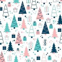 vektor mönster med jul träd och gåvor
