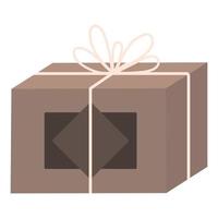 geschenkbox mit beigen postkarten. Geschenkpaket. Weihnachtsgeschenk. Vektor-Illustration eines Weihnachtsgeschenks. vektor