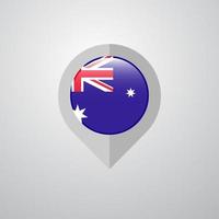 kartennavigationszeiger mit australien-flaggendesignvektor vektor