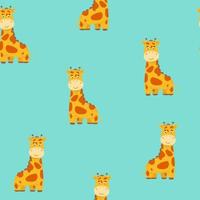 förtjusande bebis giraff vektor illustration sömlös mönster vektor sömlös mönster för barn, tyger, kläder, tapet, barnkammare. hand teckning,